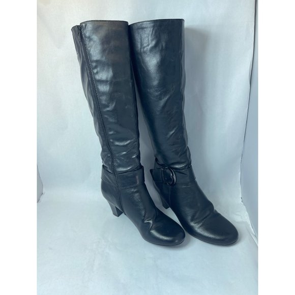 Life Stride womens boots black size 9M cone heel 2.5" Pre-owned good condition - Picture 1 of 16